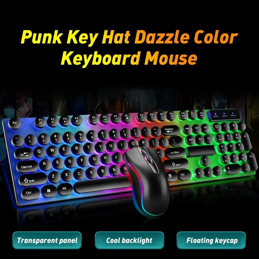 

Проводная Механическая клавиатура и мышь со светодиодный Ной подсветкой для компьютеров и ноутбуков