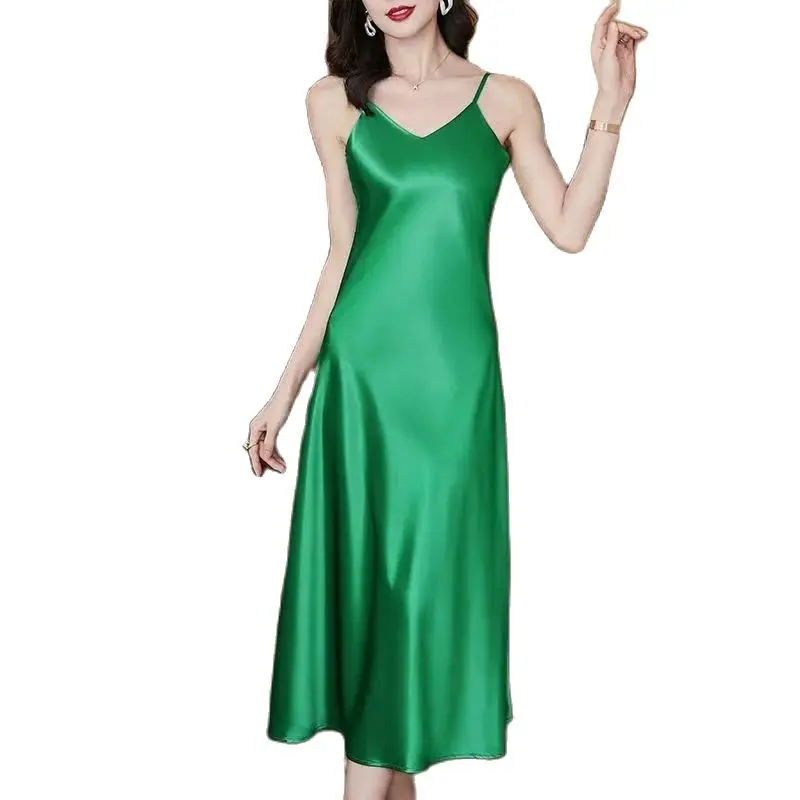 Тонкое женское сексуальное нижнее белье шелковая атласная одежда для сна лето 2024