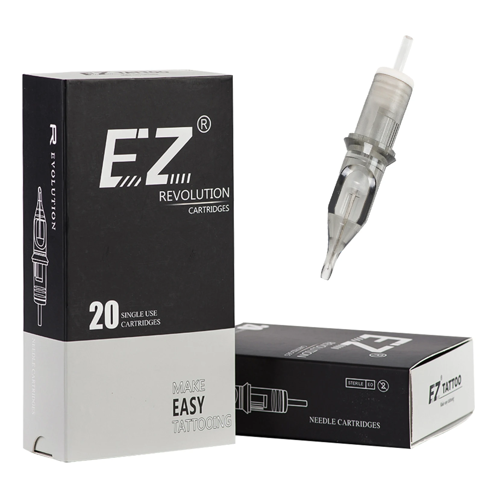 EZ Revolution Tattoo Cartridge Needle #08 (0.25 MM) Round Liner (RL) Needles Permanent Makeup Rotary Pen Machines 20 Pcs/Box