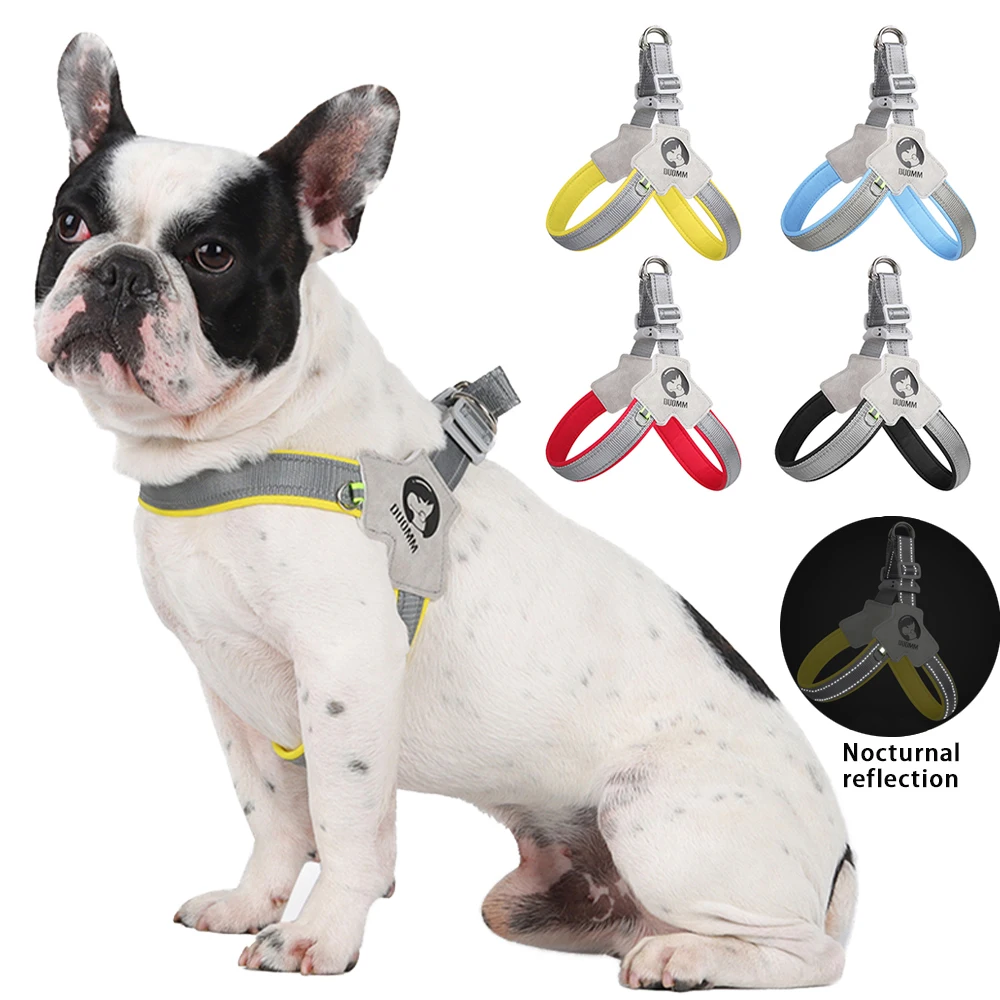 

Светоотражающая шлейка для собак Y-образной формы, нагрудный жилет для маленьких и средних собак, кошек, ошейник для щенков, Мопсов, чихуахуа, бульдогов