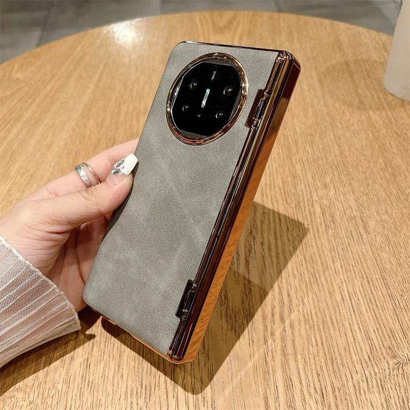 Роскошный кожаный матовый чехол для телефона Huawei Mate X5 X3 ударопрочный с рамкой и