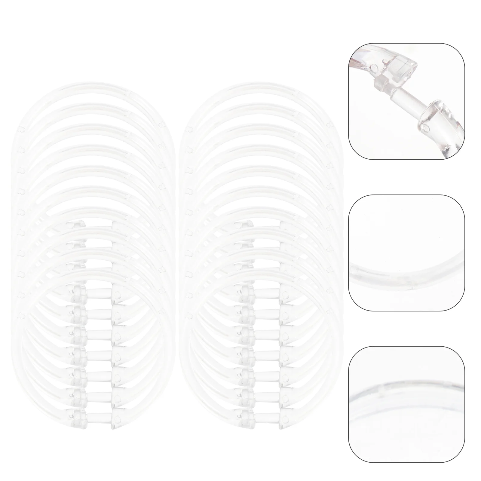 

Curtain Shower Hooks Rings Roundring Hanger Rod Bathroom Track Circular Drape Hanging Acrylicloops Clear Drapery Bath Buckle Pin