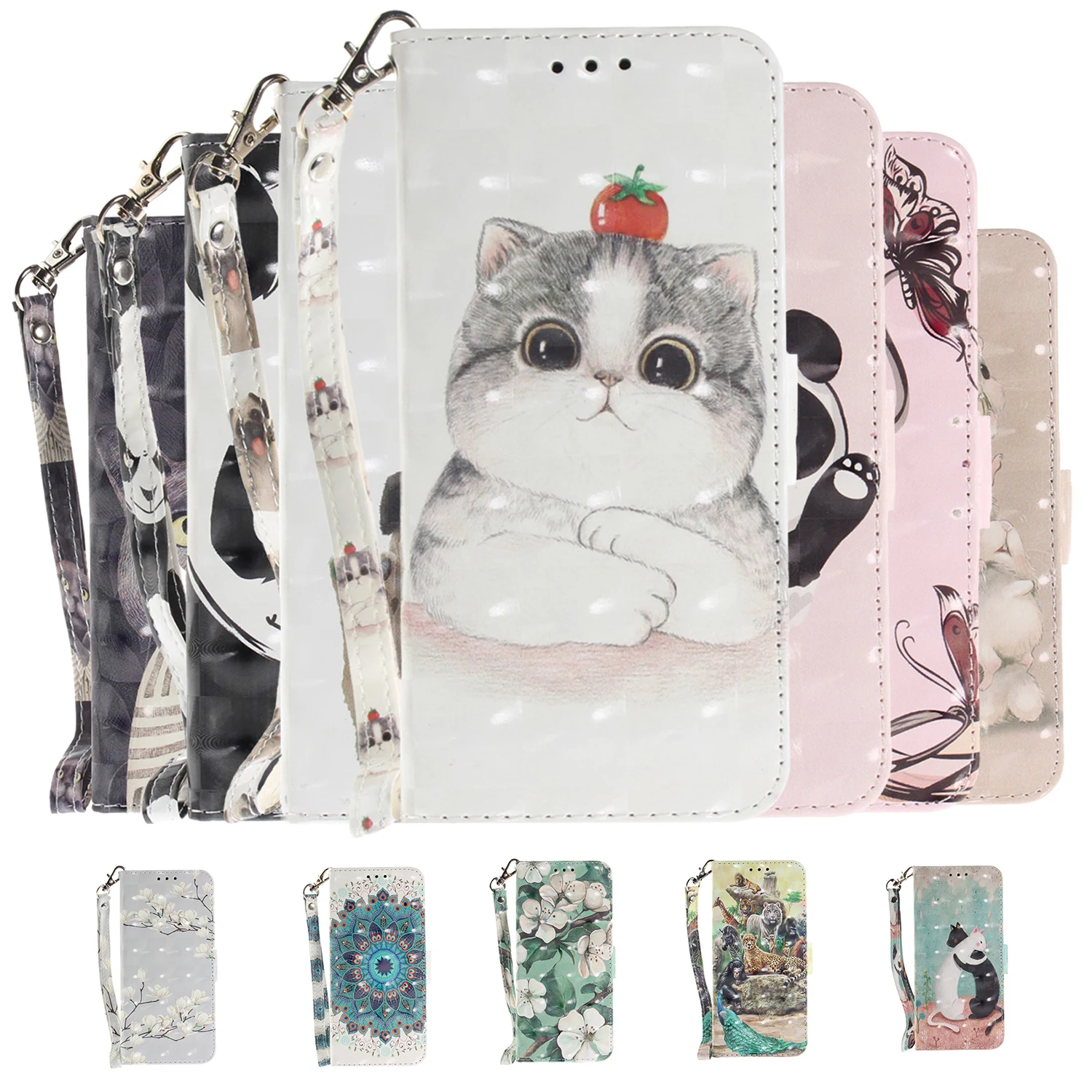 

Fashion 3D Painted Leather Flip Wallet Case for Tecno Pova 5 4 Neo 2 Spark 10 10C 9T GO 2023 Camon 19 Neo 20 POP7 Pro Card Cover