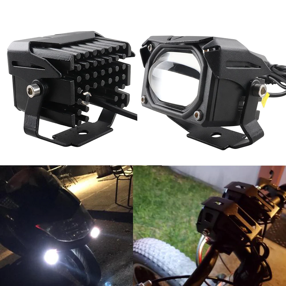 Hi Lo Beam Headlight Led Projector Lens Spotlight Fog Work Light 70W 15000Lm for Motorcycle Bike Cars Truck 4x4 Offroad UTV SUV