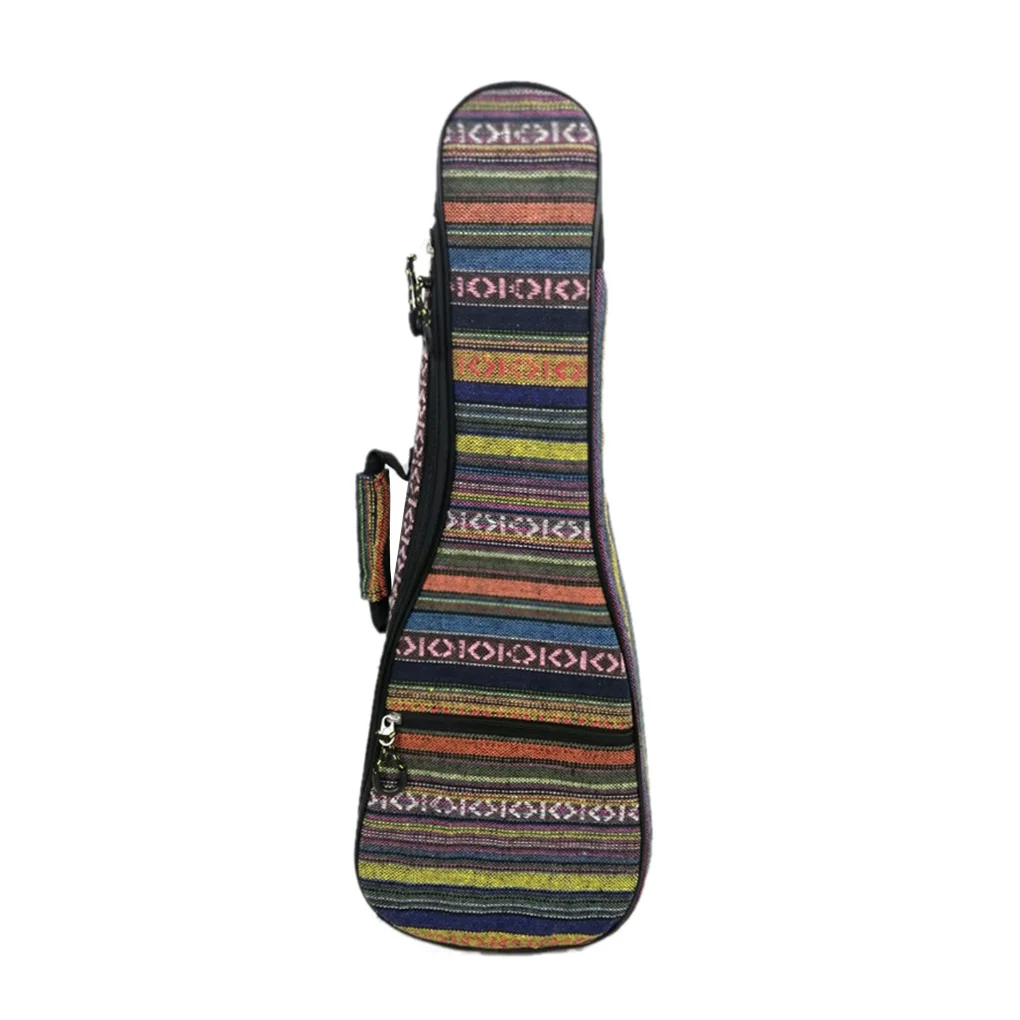 

Брезентовый укулеле чехол стильный красочный портативный этнический на молнии с регулируемым ремешком противоударный рюкзак коробка конт...