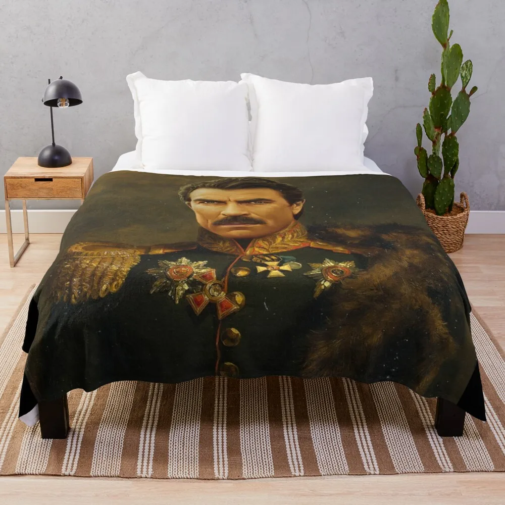 

Tom Selleck - replaceface Throw Blanket crochet blanket jacquard blankets ands