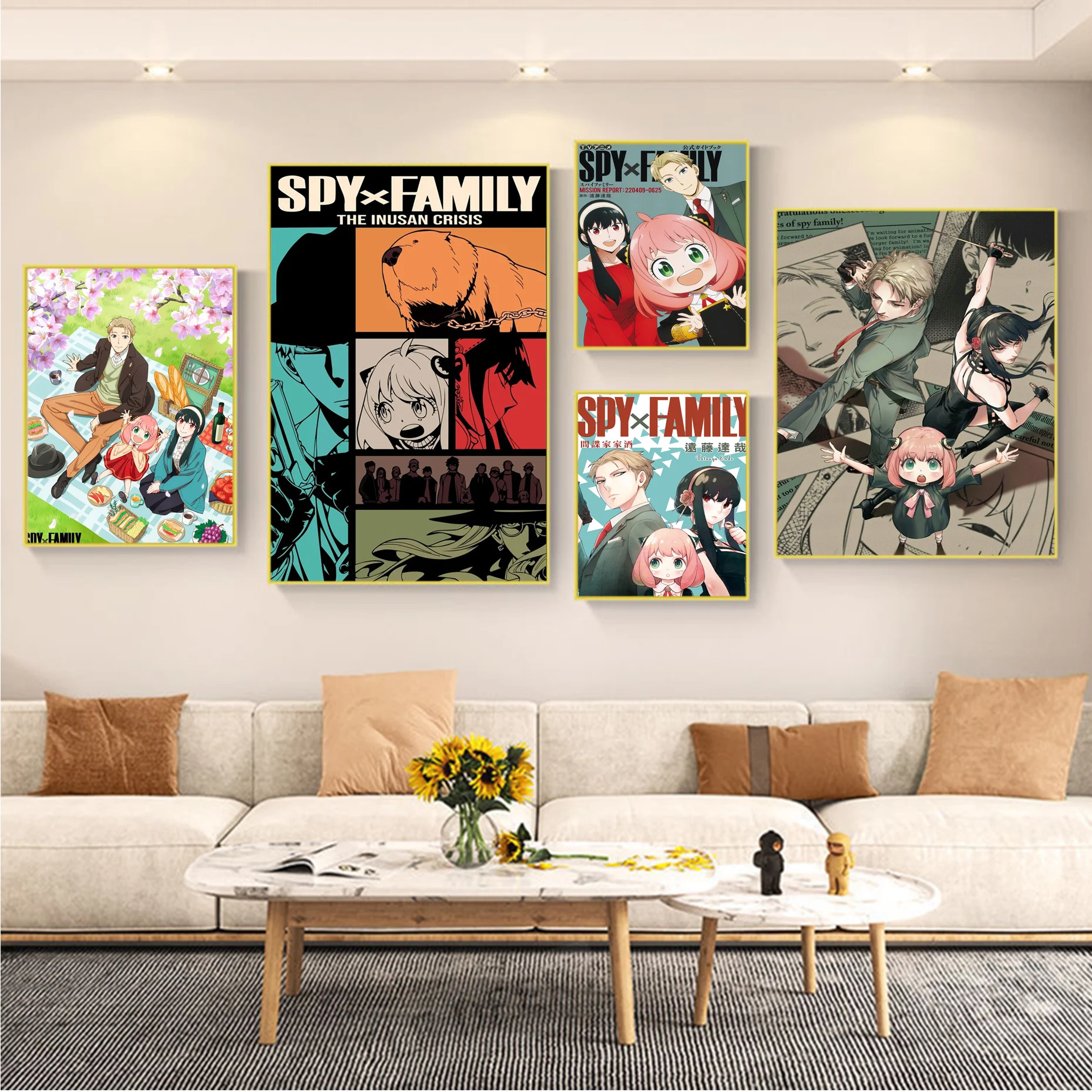 Japanese Anime Spy X Family Self-adhesive Art Poster Fancy Wall Sticker For Living Room Bar Decoration Stickers Wall Painting