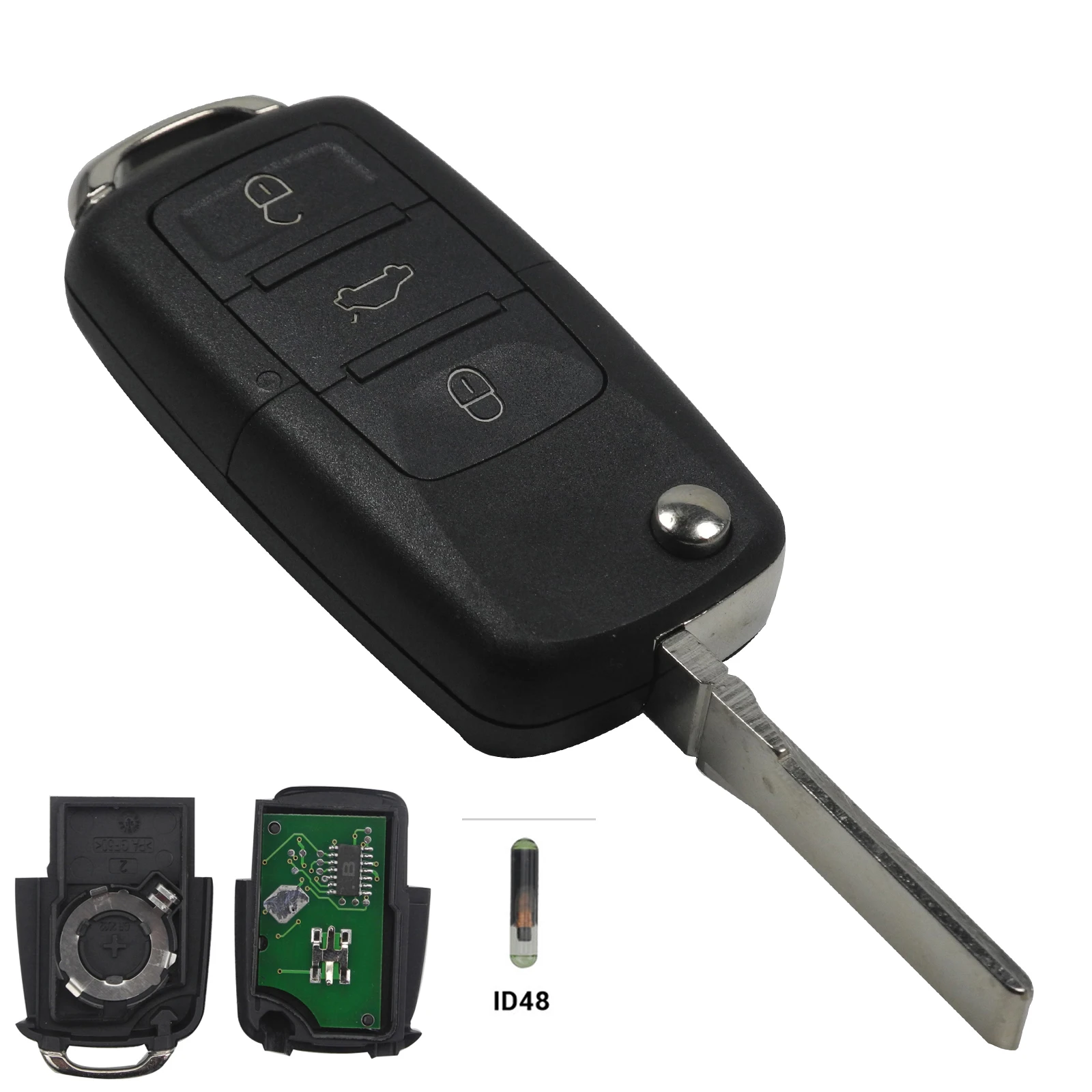 

Jingyuqin 433 МГц ID48 Корпус ключа для VW Volkswagen Golf Passat Polo Jetta Touran Bora Sharan 1K 0959753 Г 1Д 0959753 DA 1J 0959753 AH