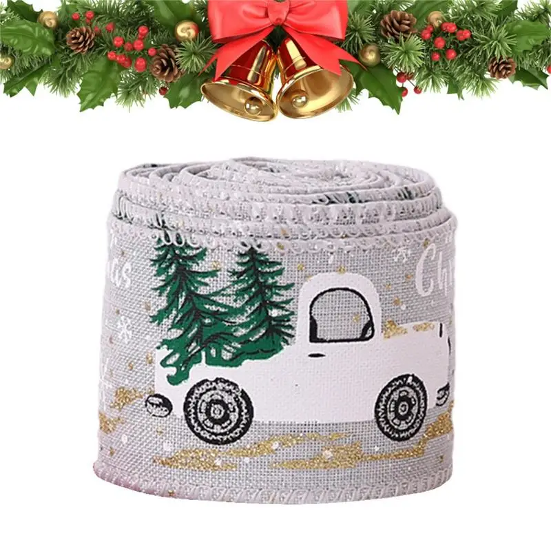 

Рождественская лента, проводные классические прочные строительные украшения, рождественская тематическая лента для рождественской елки, подарочный венок