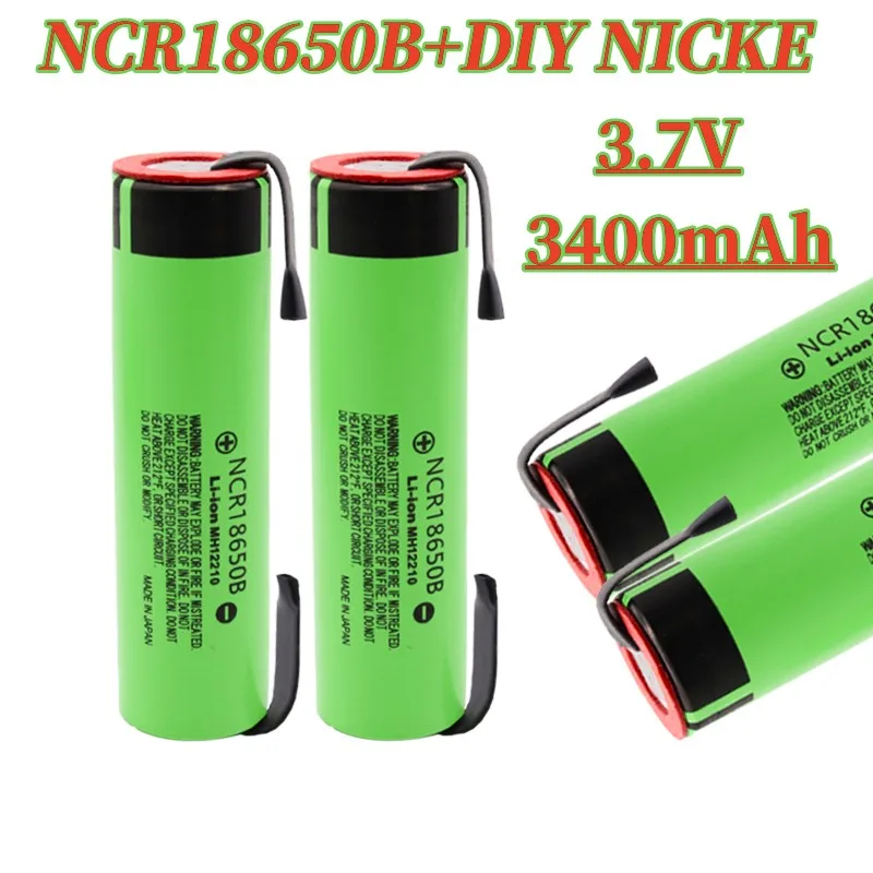 

2023NEW High Quality 1-20PCS NCR18650B 3400mAh Battery 3.7V Rechargeable Li-ion 3.7V18650battery 3400mAh+DIY Nicke+Free Shipping