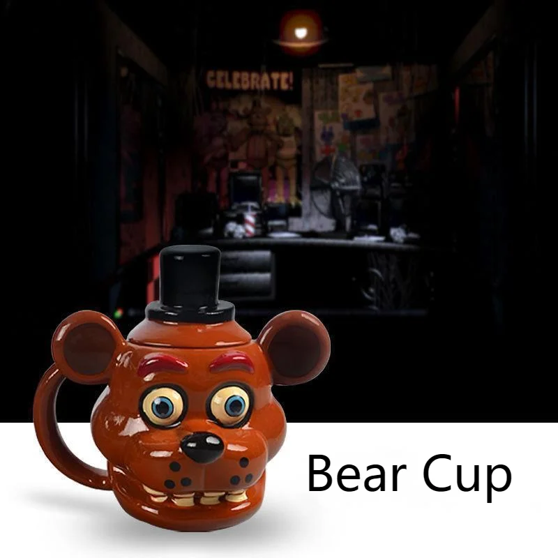 

3D керамическая кружка с аниме Fnafed Five Night At fredокрашенный медведь Dall мультяшная игра декоративная чашка для воды бутылка для воды кофейная чаш...