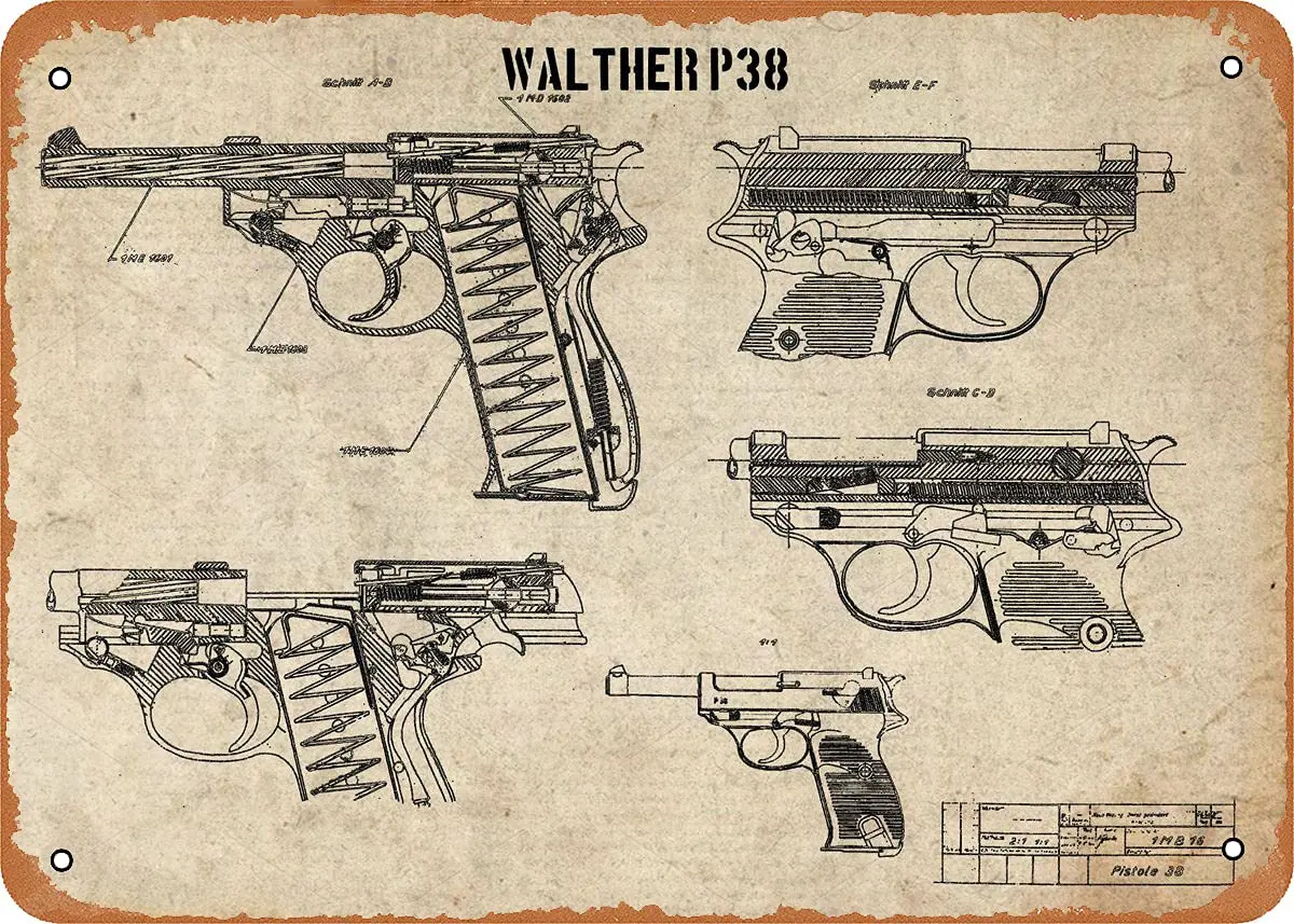Винтажный коричневый ретро значок флэш-надпись niumwang p38 8x12 дюймов