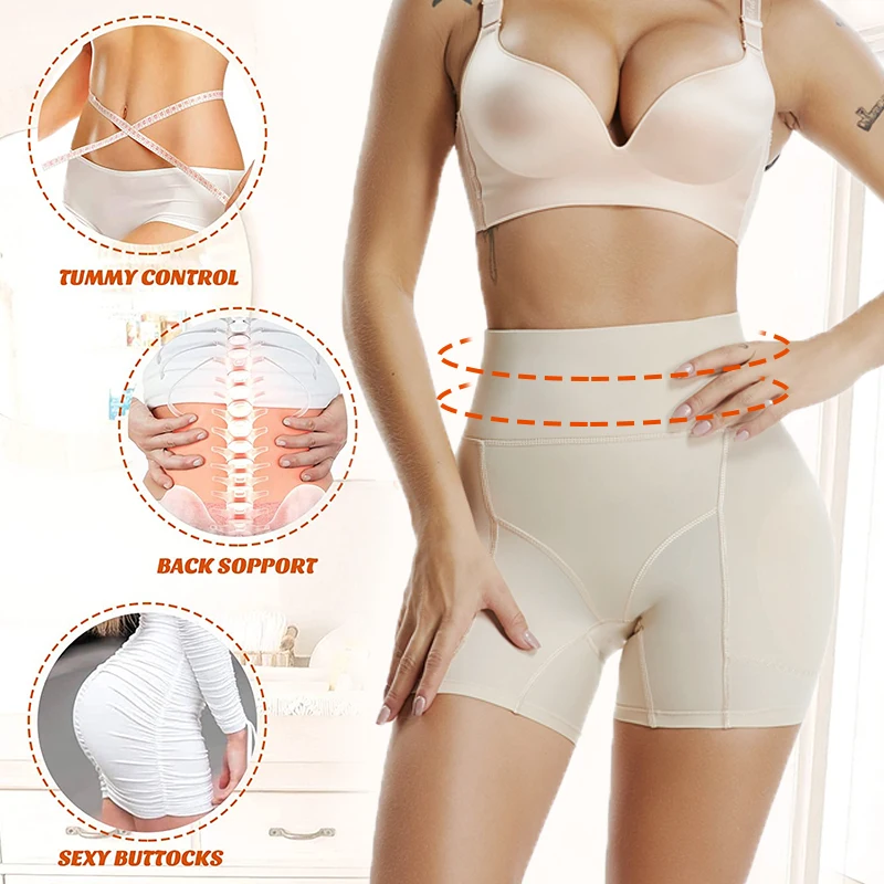 Women Padded Control Panties Shapewear High Waist Butt Lifter Seamless Shape Curve Shorts Hip 3D Enhancer Tummy Body Shaper