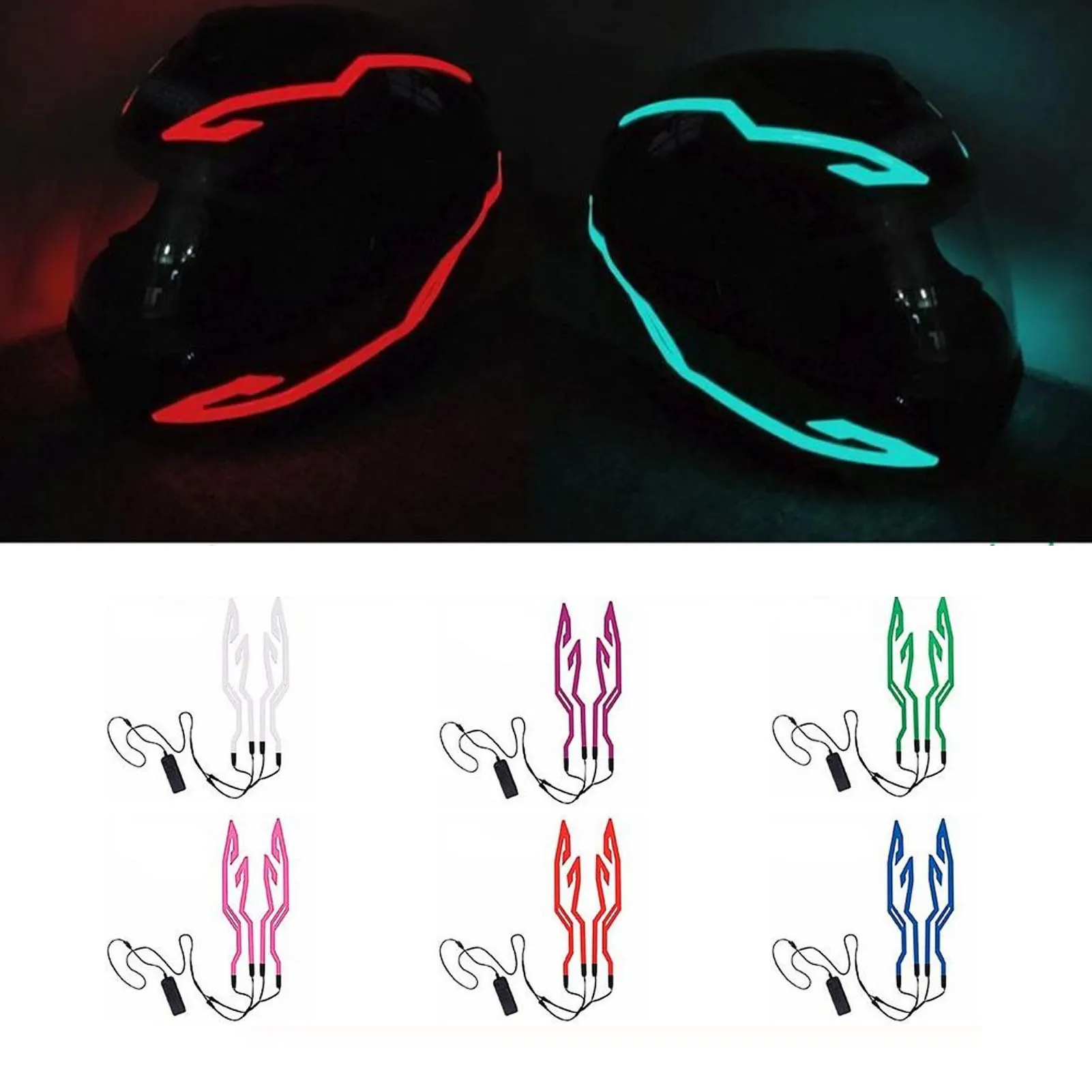 

Motorcycle Helmets Light LED Strip Lights For Helmets Sticky On Helmets For Safe Night Riding Night Riding Signal Helmets Light