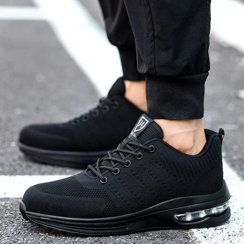 Защитные ботинки унисекс легкие рабочие кроссовки на воздушной подушке защита