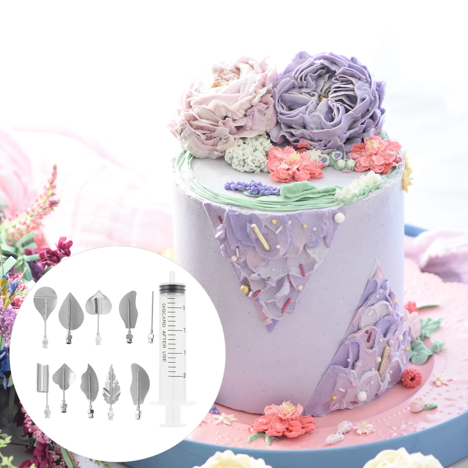 

Tools Jelly Cake Gelatin Flower Tool Decoration Tips Icing Kit Dispensers Pudding Decorating Pen Set Diy Piping Moulds 3D