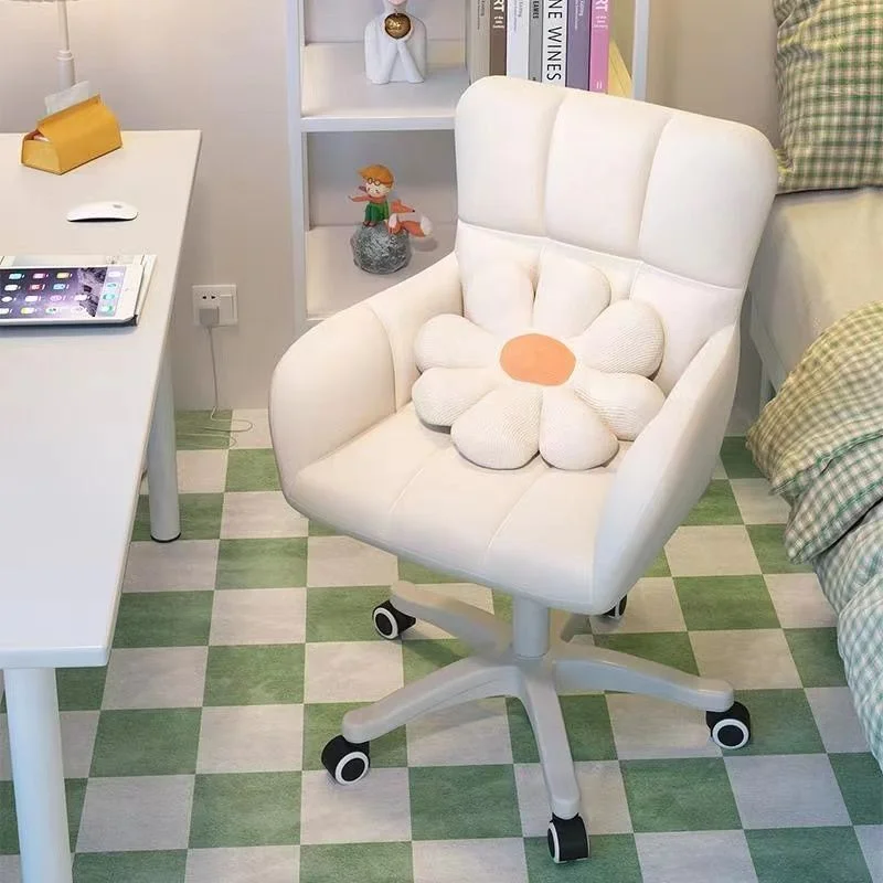 Comfortable Sedentary Dormitory Stools Student Writing Desk Chairs Bedroom Girl Backrest Lift Swivel Chairs