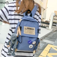 harajuku solid color multifunctional backpack simple fashion female backpack large capacity student laptop bag travel bag