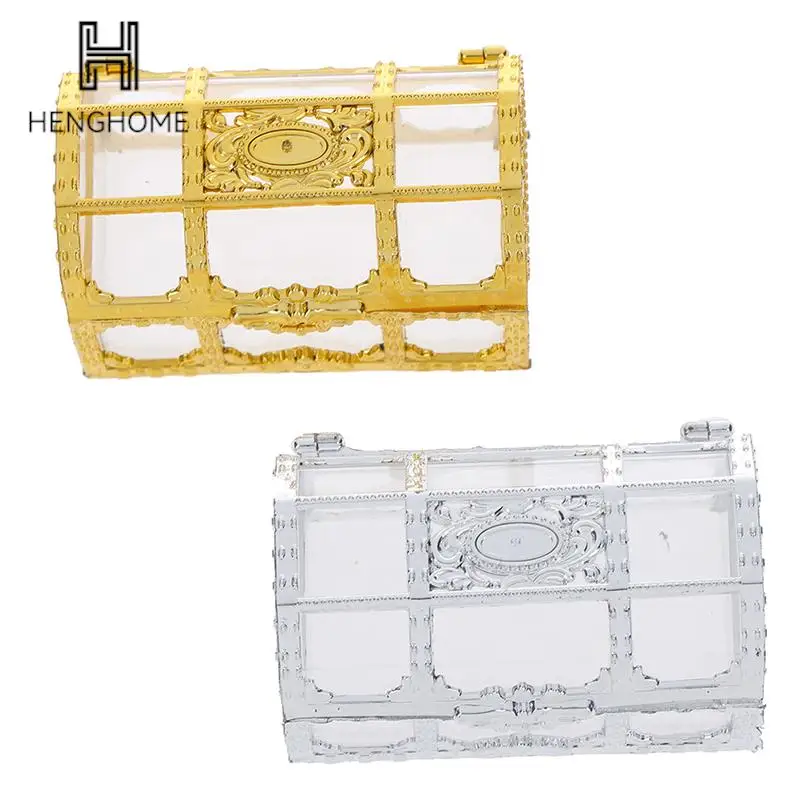 

1pc Candy Box Treasure Chest Shape Sugar Containers Holder Gift Storage Case Party Wedding Hand Gift Hollow Ferrero Candy Box