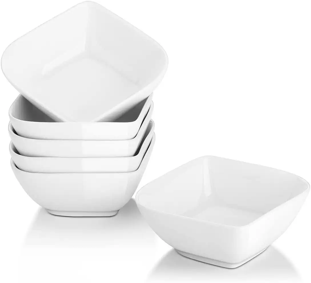 

Ramekins 8 oz Oven Safe, Small Serving Bowls, Porcelain Square Bowl