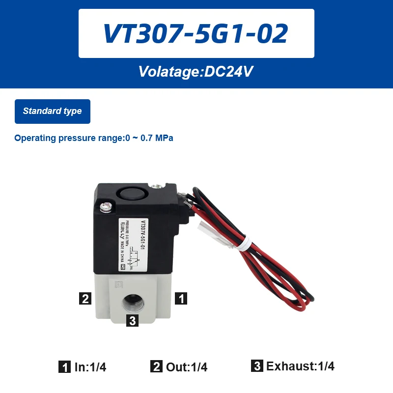 

VT307 Series 3 порт клапан электромагнитный высокочастотный клапан с прямым управлением