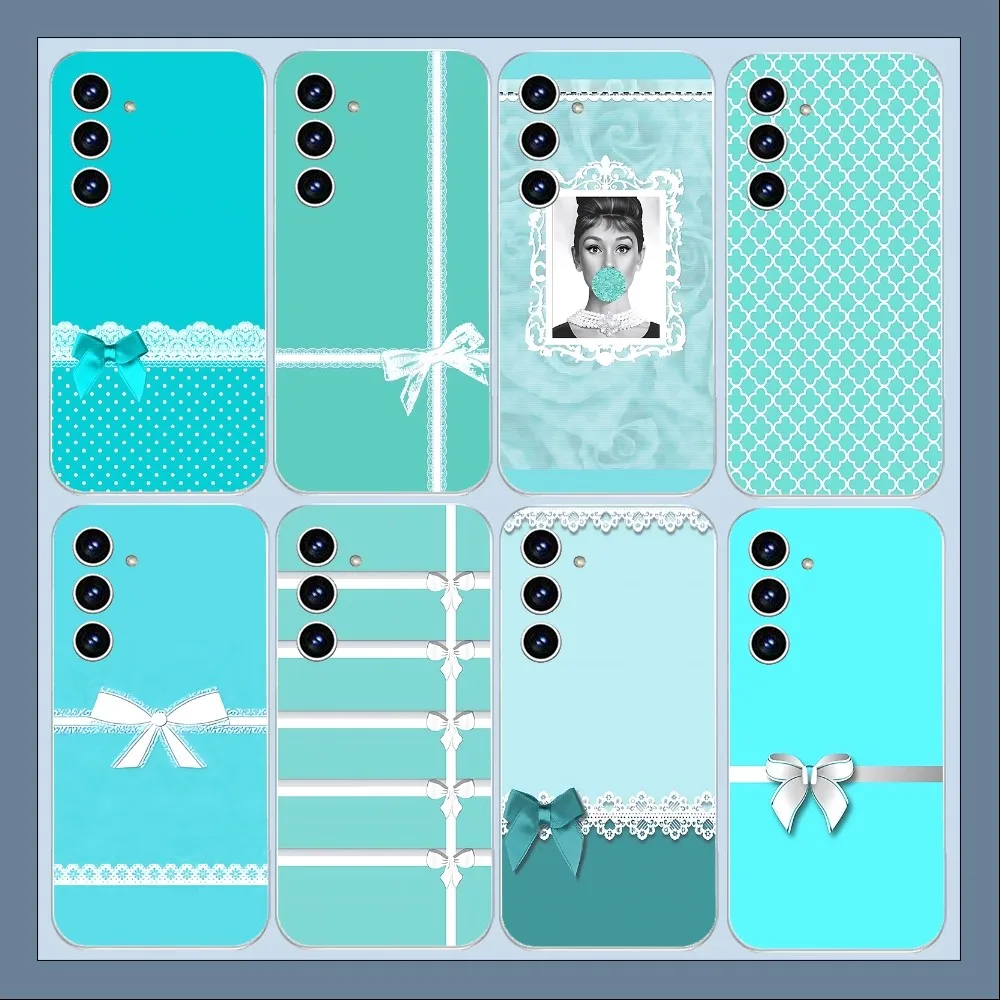 Синий чехол для телефона A-ti-ffany Samsung Galaxy A52 A12 A51 S21 Edge S22 ULTRA S23 S20LITE Plus Ultra Transparent Cover