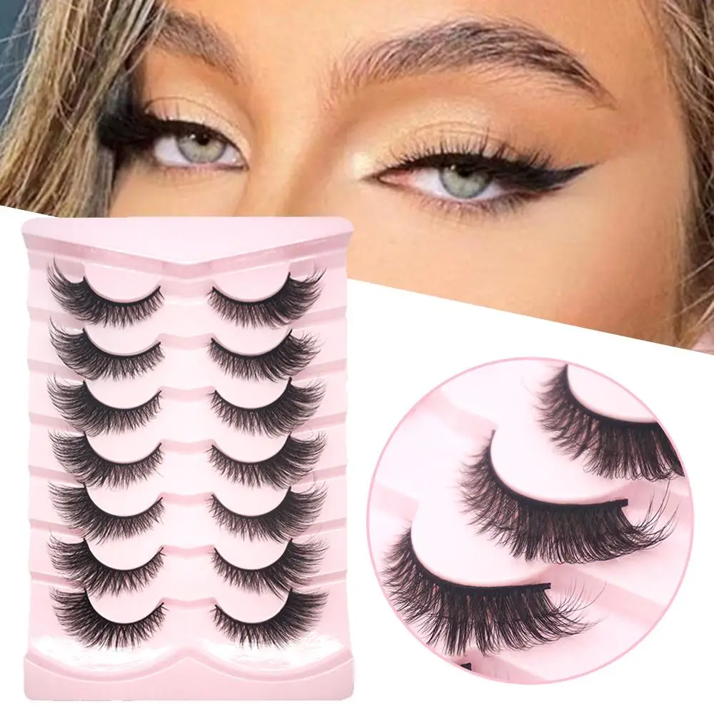 

7 Pairs Wispy Fake Eyelashes Angel Wing Lashes Fairy False Eyelashes Look Like Extensions Fox Eye Lashes Cat Eye Lashes