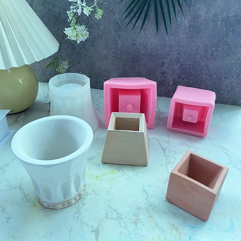 

Geometric Polygon Flower Pot Silicone Mold Mixed Mud DIY Earth Gypsum Succulent Flower Pot Mold Cement Flower Pot Mold