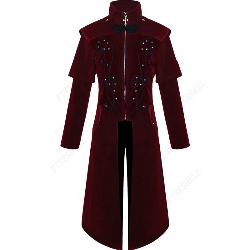 Средневековый костюм рыцаря викингов готический осенне-зимний европейский на