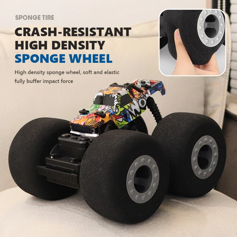

2.4G RC Car Stunt Drift Soft Sponge Tires Car Buggy 360 Remote Control Machine Indoor Vehicle Model Toys for Boys Gift Off-Road