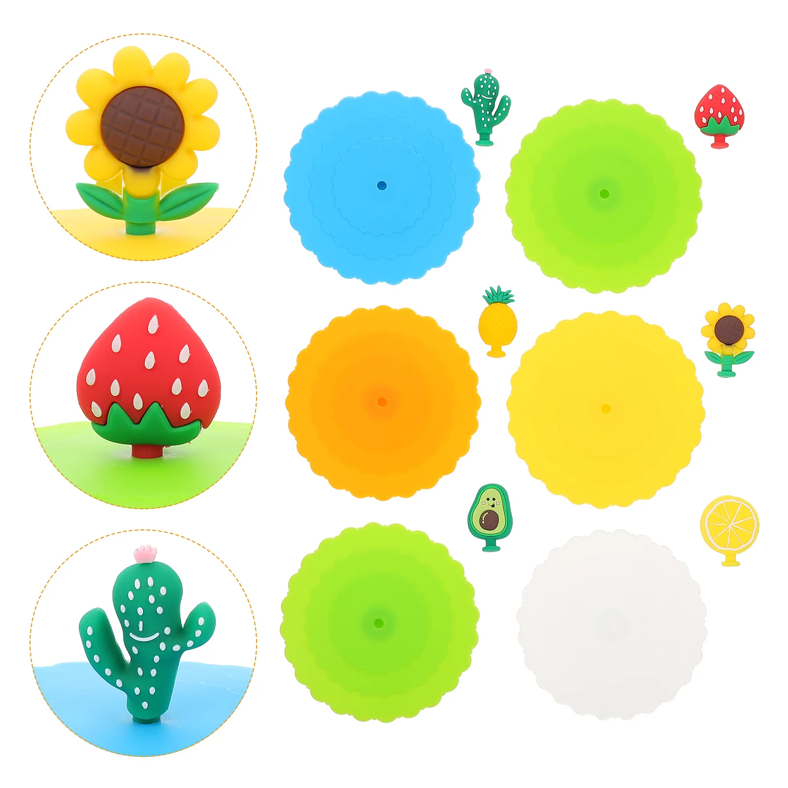 

Cup Cover Lid Mug Silicone Lids Covers Coffee Round Drink Replacement Proof Leak Glass Drinking Leakproofseal Tea Circle