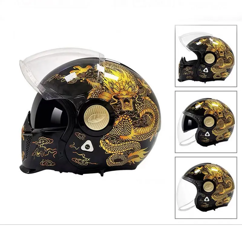 

Full Face Helmet Cafe Racer Motorcycle Pit Dirt Motor Bike Cross Sportster Capacete Vespa Cascos Cf Moto Shoei Motocykl Touring