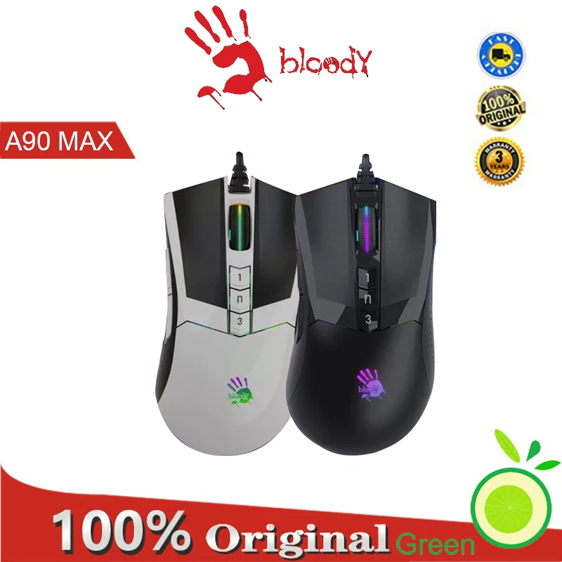 Игровая мышь A4Tech Bloody A90 Max, проводная, USB, механическая, для киберспорта, выделенная версия для курицы, еды FPS.