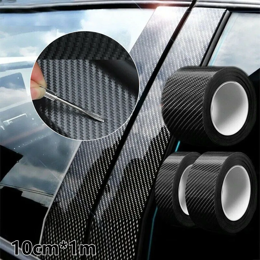 

3D наклейка на автомобиль из углеродного волокна, 1 м, защитная полоса «сделай сам» для наклейки на порог автомобиля, боковое зеркало, лента о...