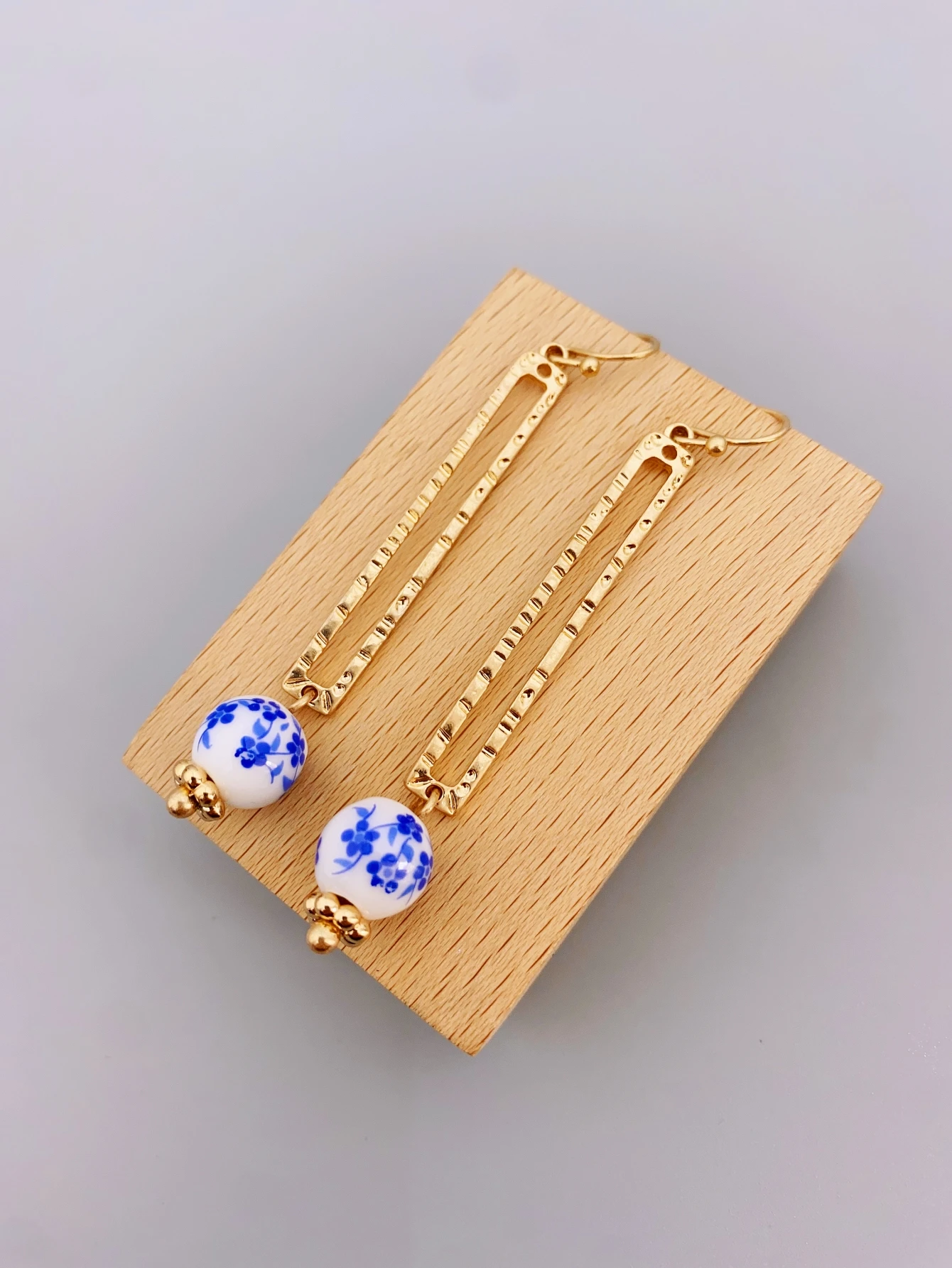 Керамические серьги ручной работы с китайскими этническими элементами