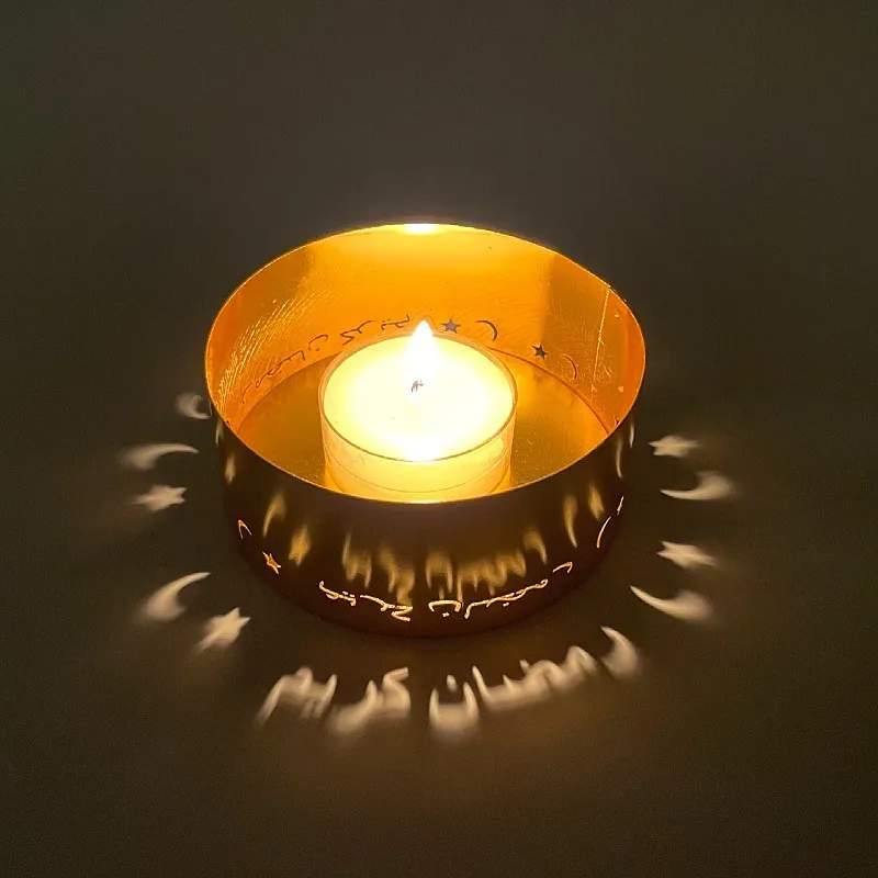 

Eid Mubarak Metal Candle Holder Ramadan Candlestick Eid Al Adha Islamic Muslim Party Decoration for Home Wrought Iron Projection