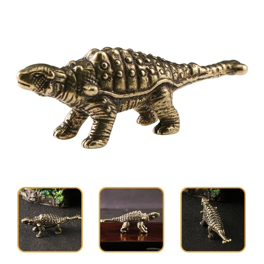 

Desktop Brass Dinosaur Figurine Vintage Brass Craft Herbivorous Dinosaur Figurine