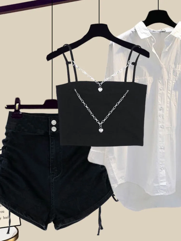 Женская уличная одежда в стиле Харадзюку Y2k комплекты из 3 предметов жилет