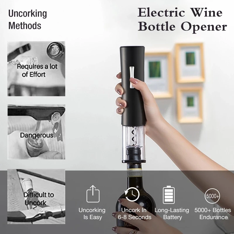 automatic bottle opener for red wine foil cutter electric red wine openers jar opener kitchen accessories gadgets bottle opener free global shipping
