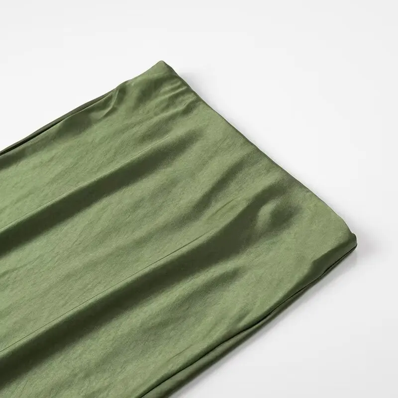 Женская атласная юбка-годе тонкая однотонная базовая юбка до щиколотки не