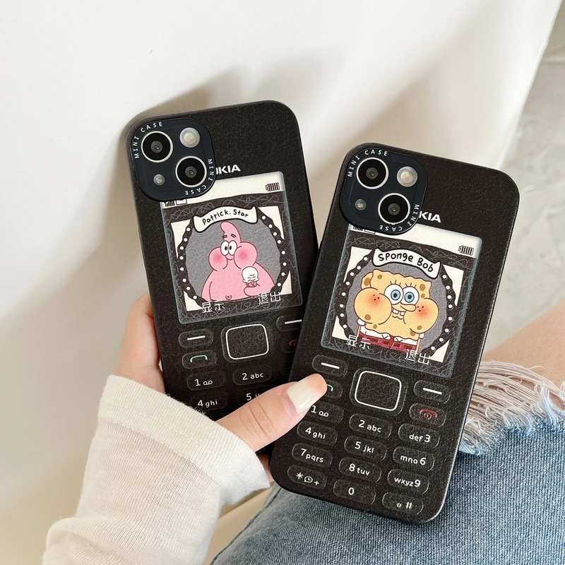 

Retro Cute Cartoon Animal Monster illustration Phone Case For iPhone 11 12 13 Pro Xs Max X Xr 7 8 Plus Soft Leather Cover Coque