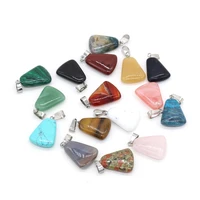 natural rose quartzs tiger eye stone pendant trapezoid shape stones pendants for making diy jewelry necklace size 18x25mm