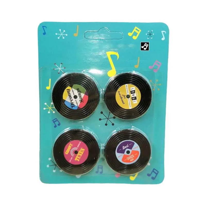 

Fun Fridge Magnets 4pcs Cute Magnets Cassette Record Retro Decorative Magnetic Sticker For Kitchen Office Home Refrigerator