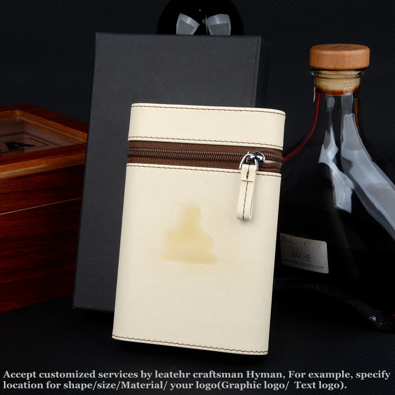 Белый мини-хьюмидор для сигар кожаный чехол 60-кольцевой держатель трубка табака