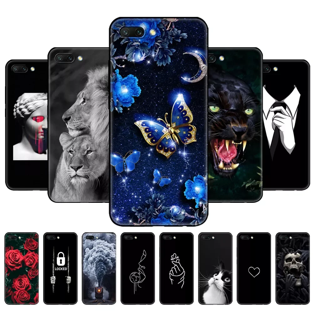 

For honor 10 case soft silicon tpu back phone cover for huawei honor 10 Case Etui protective printing coque black tpu case