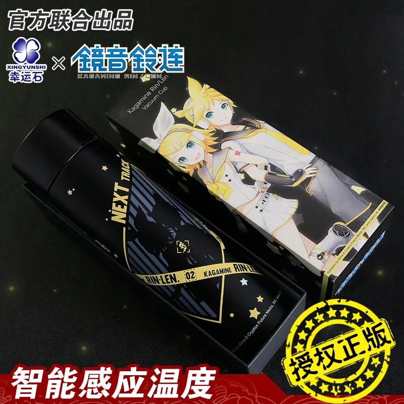 Термос Miku из аниме стальная бутылка для воды Vocaloid светодиодный дисплей чашка с