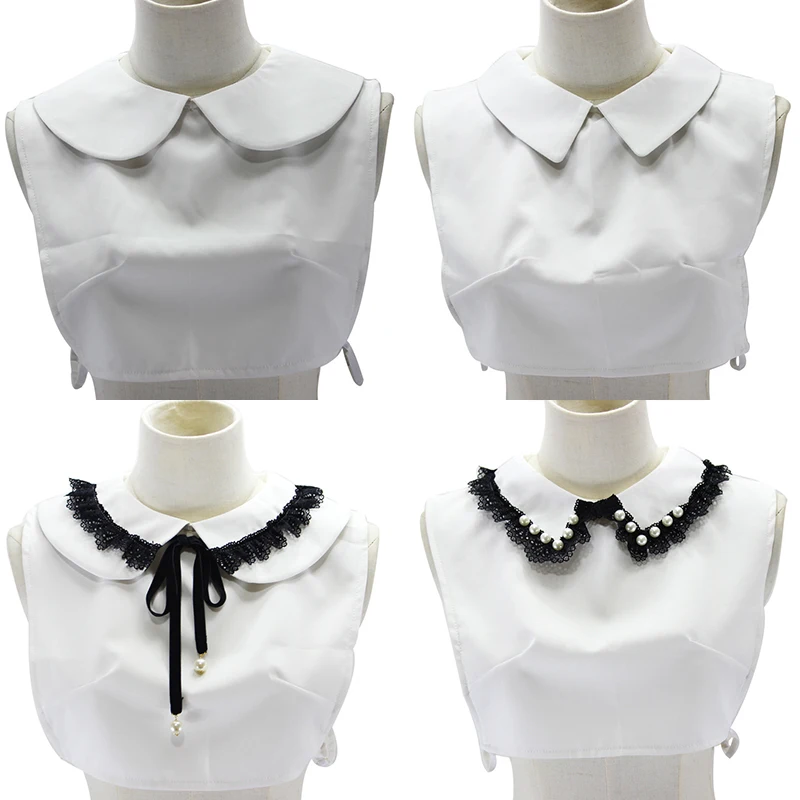 

Женское платье-свитер со съемным воротником, белый, черный цвет