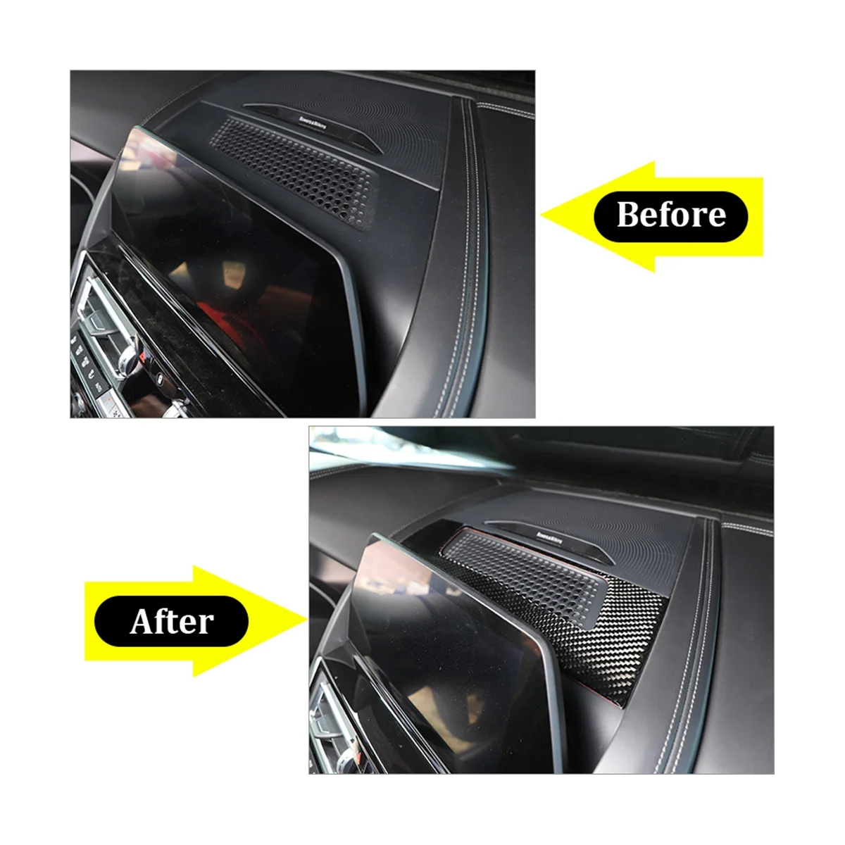 

For BMW 8 Series G14 G15 G16 2019-2022 Carbon Fiber Car Dashboard Speaker Frame Cover Sticker Trim Accessories