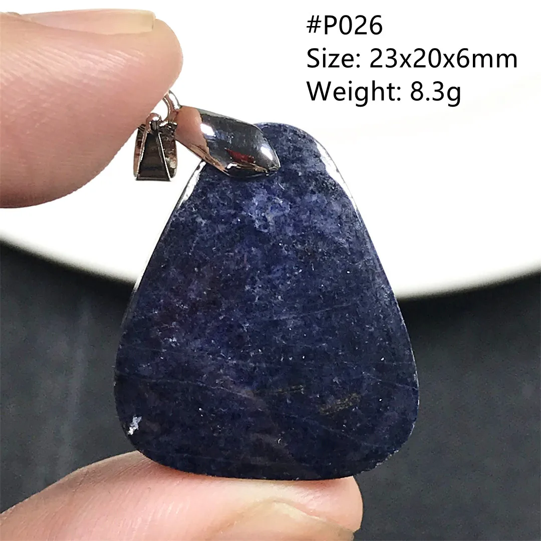 

Natural Blue Sapphire Pendant For Woman Lady Man Healing Love Gift Crystal Stone 23x20x6mm Beads Reiki Gemstone Jewelry AAAAA