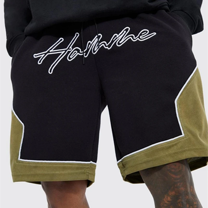 

Мужские Пляжные повседневные шорты, темно-синие дышащие быстросохнущие брюки со средней талией, свободные шорты из сетчатого материала, лето 2023